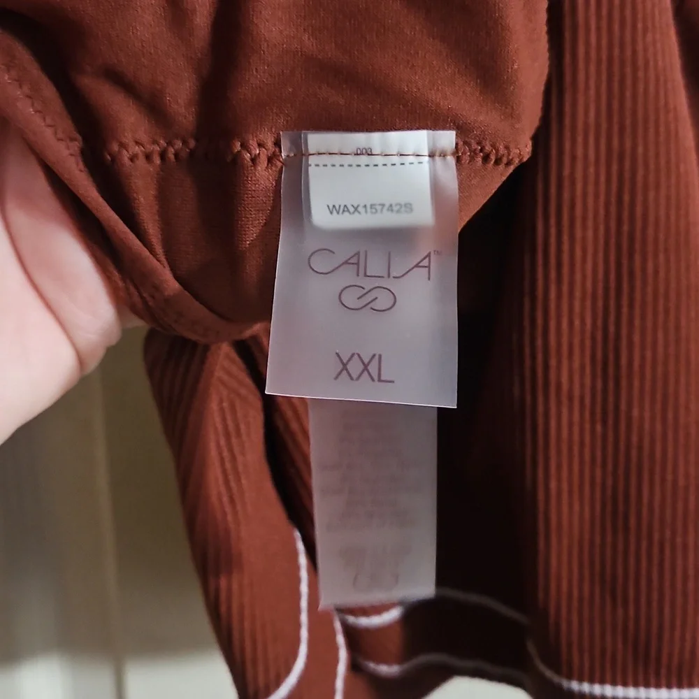 CALIA Women's High Neck Seamless Brami: RED BROWN: NEW WITH TAGS: SIZE XXL